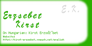 erzsebet kirst business card